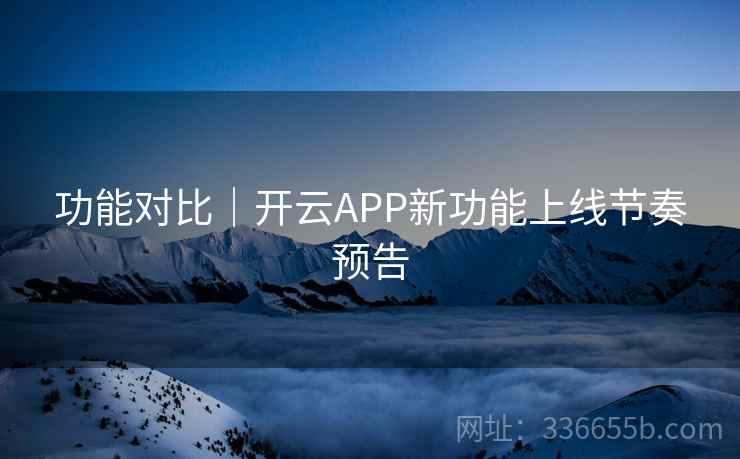 功能对比|开云APP新功能上线节奏预告
